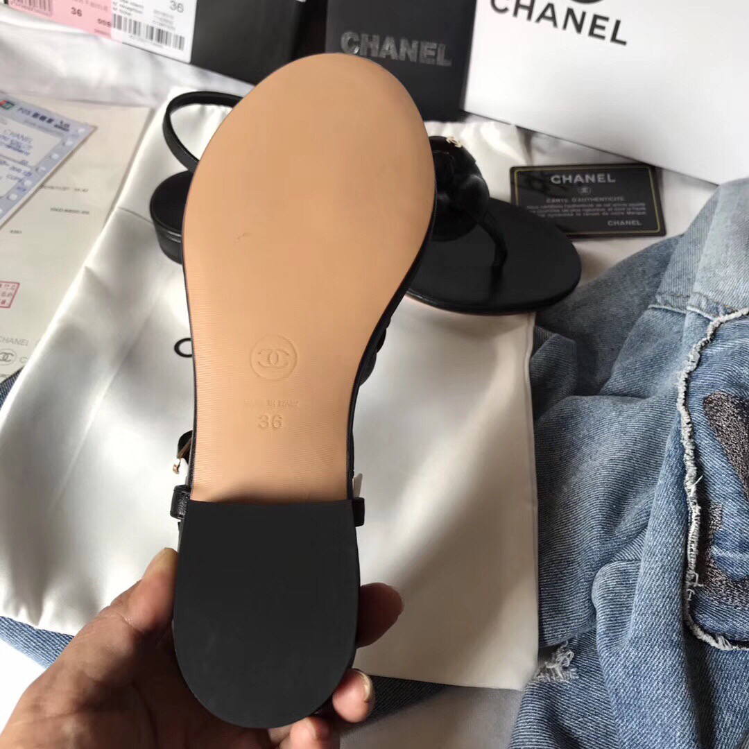 Chanel Women's Sandals Chanel Slippers Lambskin C90168