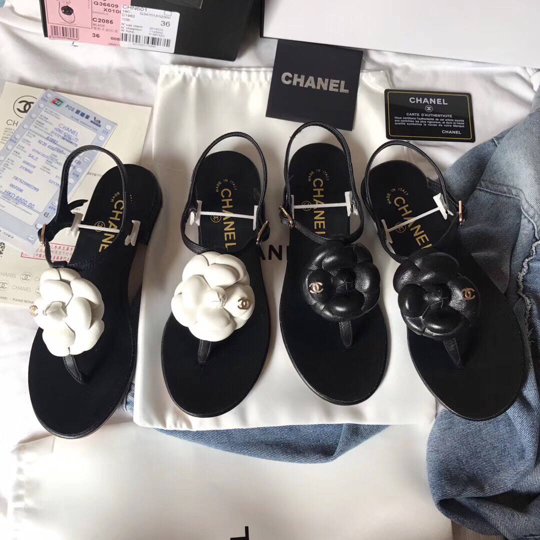 Chanel Women's Sandals Chanel Slippers Lambskin C90168