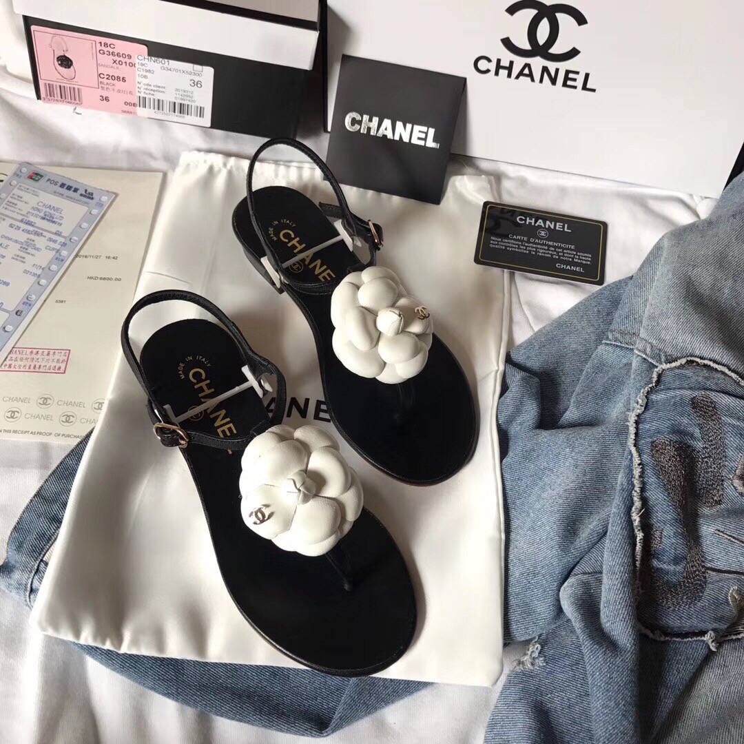 Chanel Women's Sandals Chanel Slippers Lambskin C90169