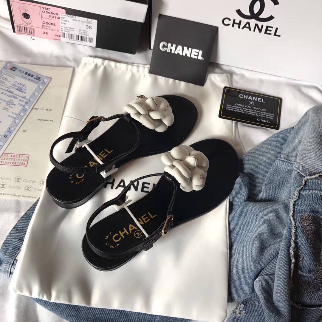 Chanel Women's Sandals Chanel Slippers Lambskin C90169