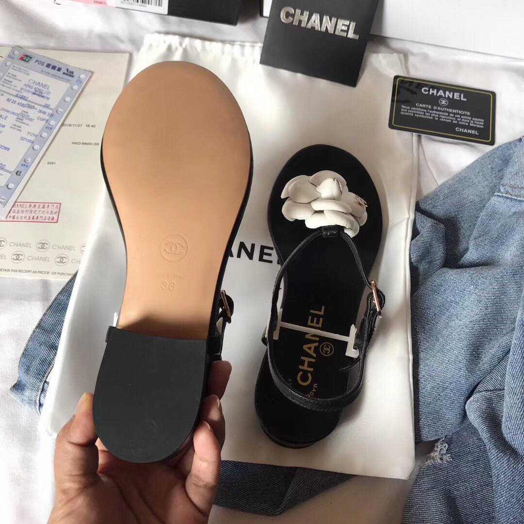 Chanel Women's Sandals Chanel Slippers Lambskin C90169