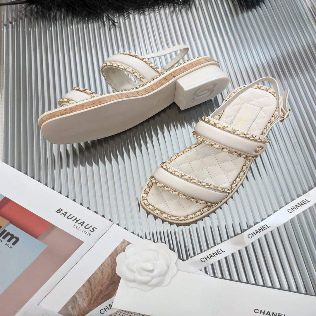 Chanel Women's Sandals Chanel Slippers Lambskin C90139