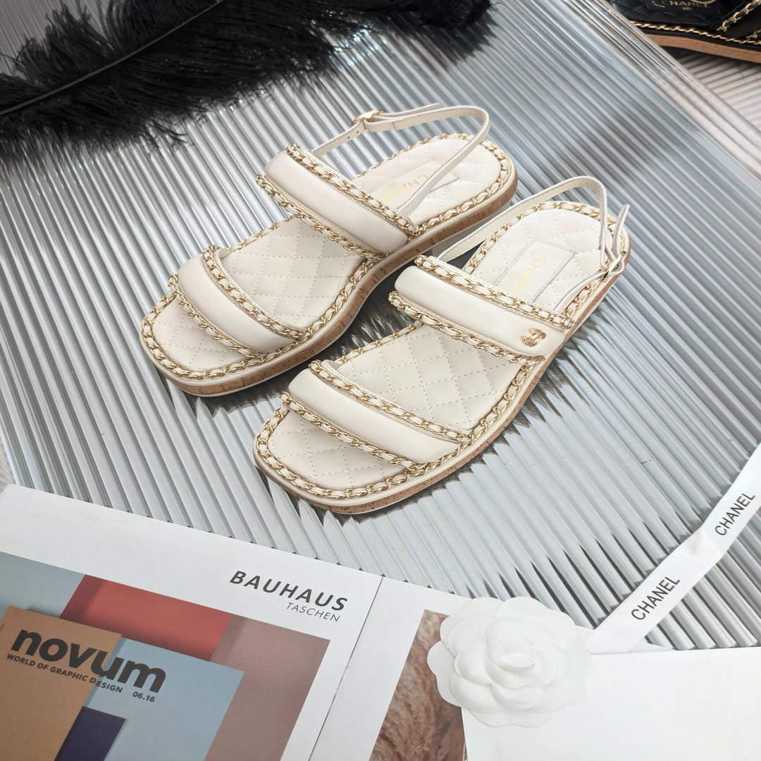 Chanel Women's Sandals Chanel Slippers Lambskin C90139