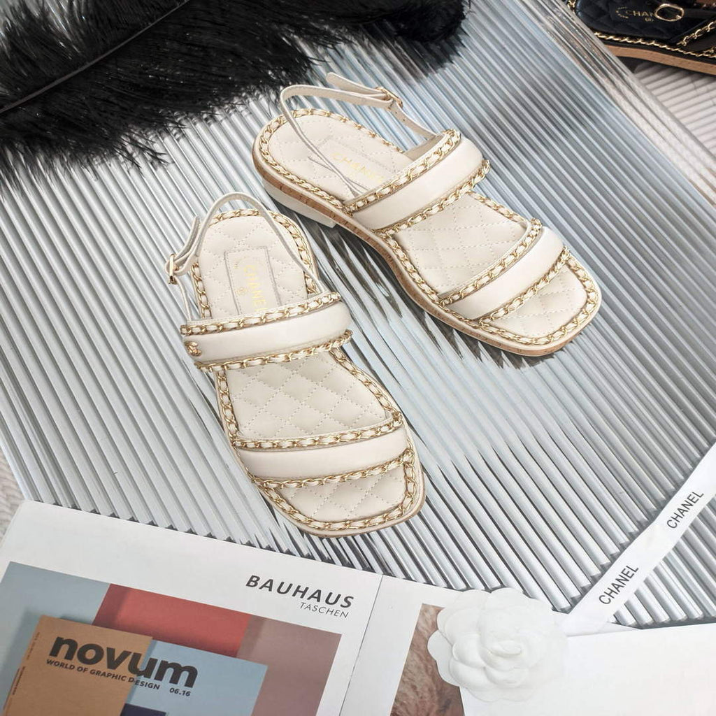 Chanel Women's Sandals Chanel Slippers Lambskin C90139