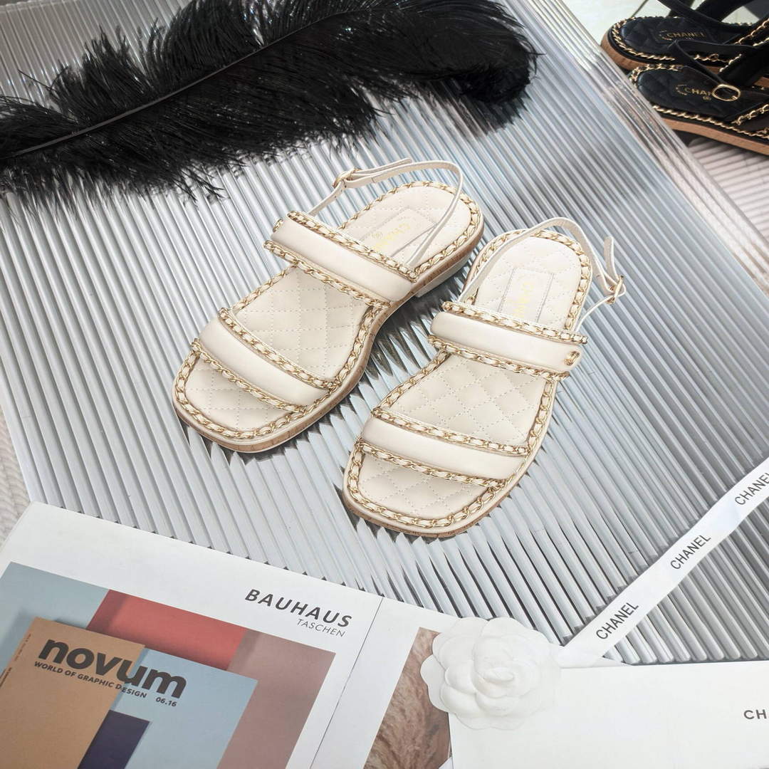 Chanel Women's Sandals Chanel Slippers Lambskin C90139