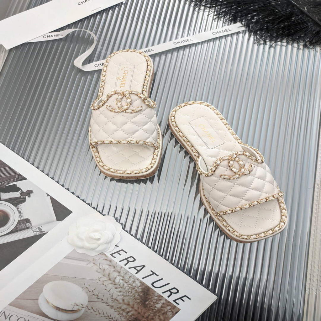 Chanel Women's Sandals Chanel Slippers Lambskin C90140