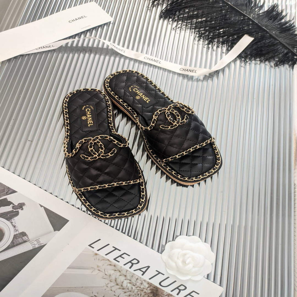 Chanel Women's Sandals Chanel Slippers Lambskin C90141