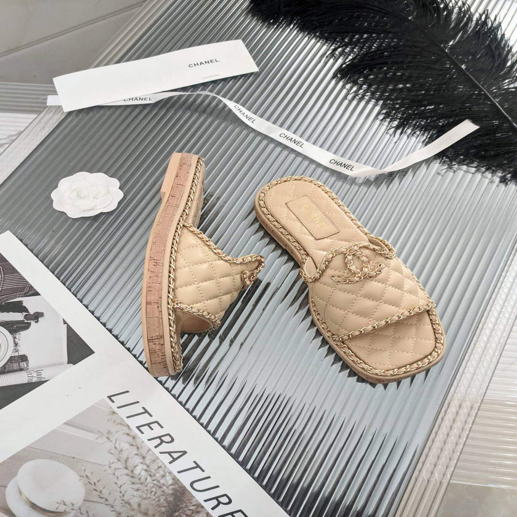 Chanel Women's Sandals Chanel Slippers Lambskin C90142