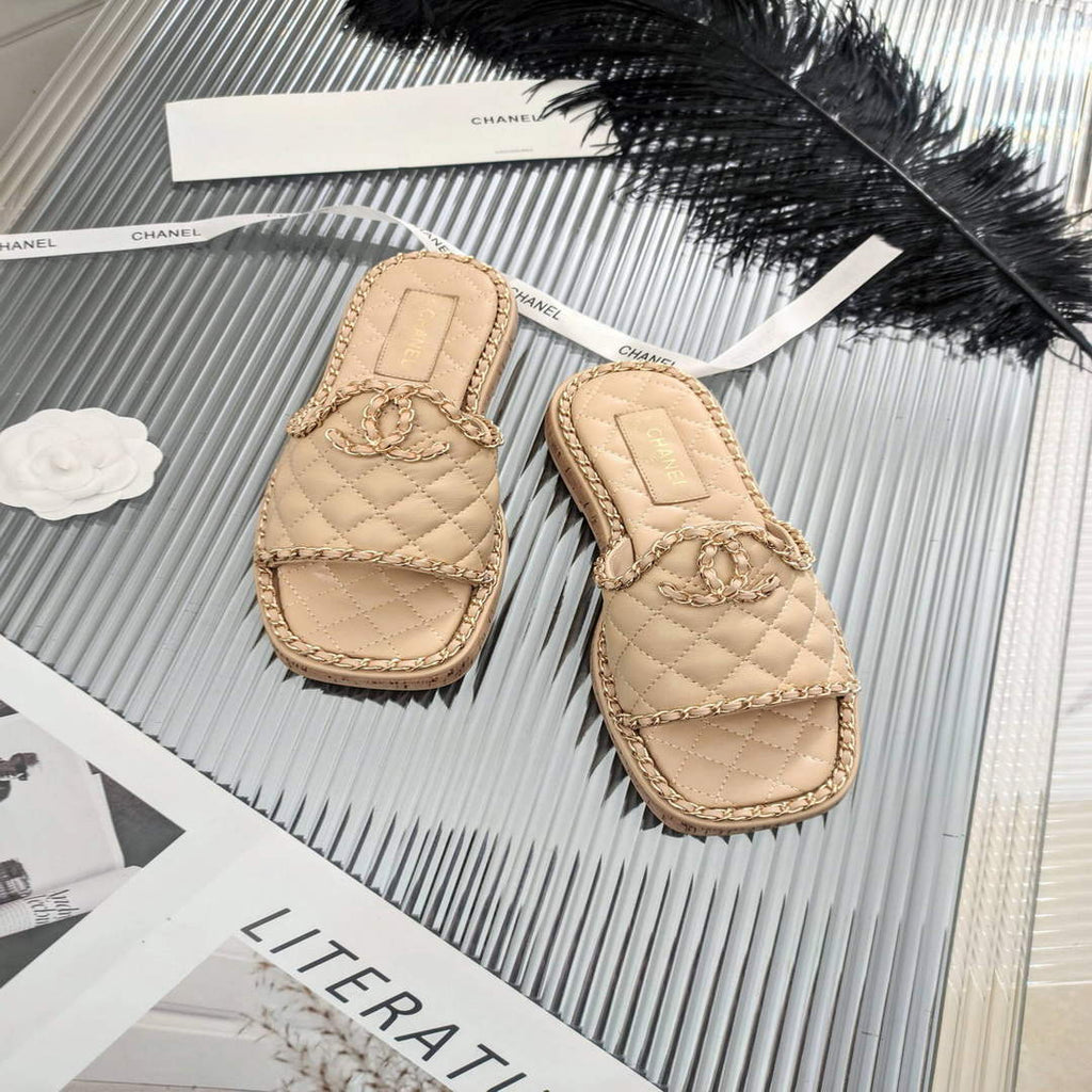 Chanel Women's Sandals Chanel Slippers Lambskin C90142