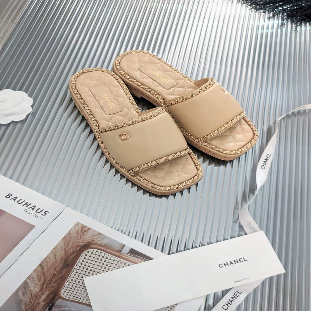 Chanel Women's Sandals Chanel Slippers Lambskin C90134