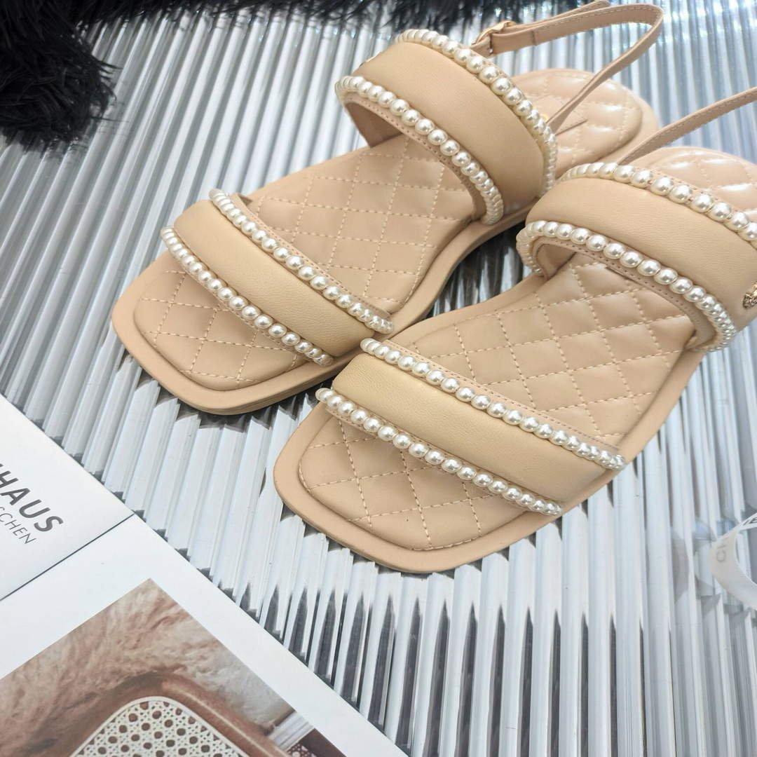 Chanel Women's Sandals Chanel Slippers Lambskin C90143