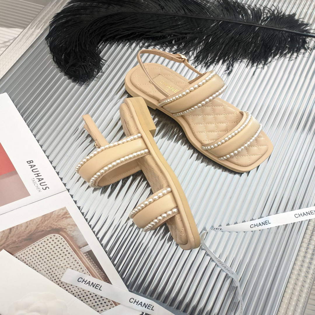 Chanel Women's Sandals Chanel Slippers Lambskin C90143
