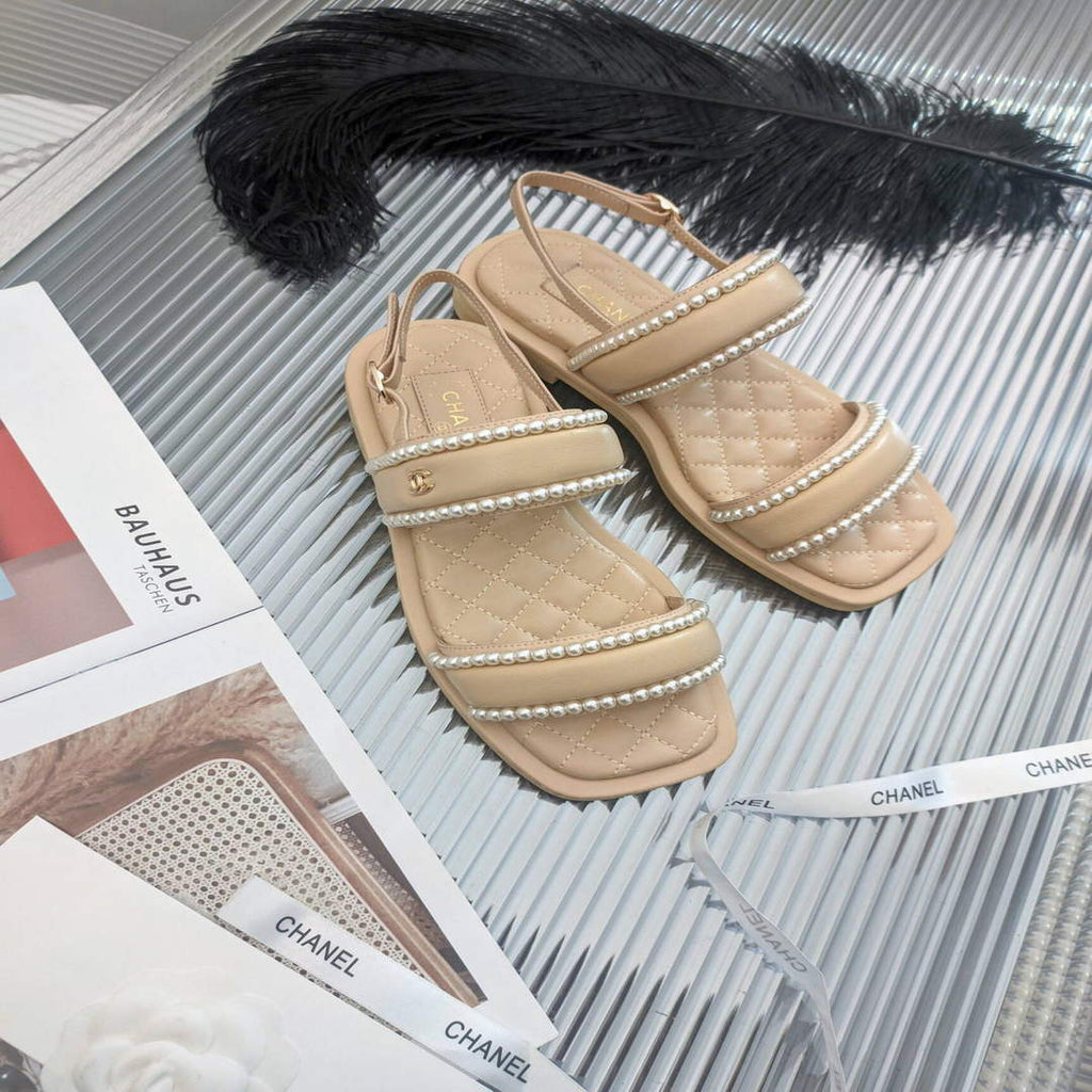 Chanel Women's Sandals Chanel Slippers Lambskin C90143