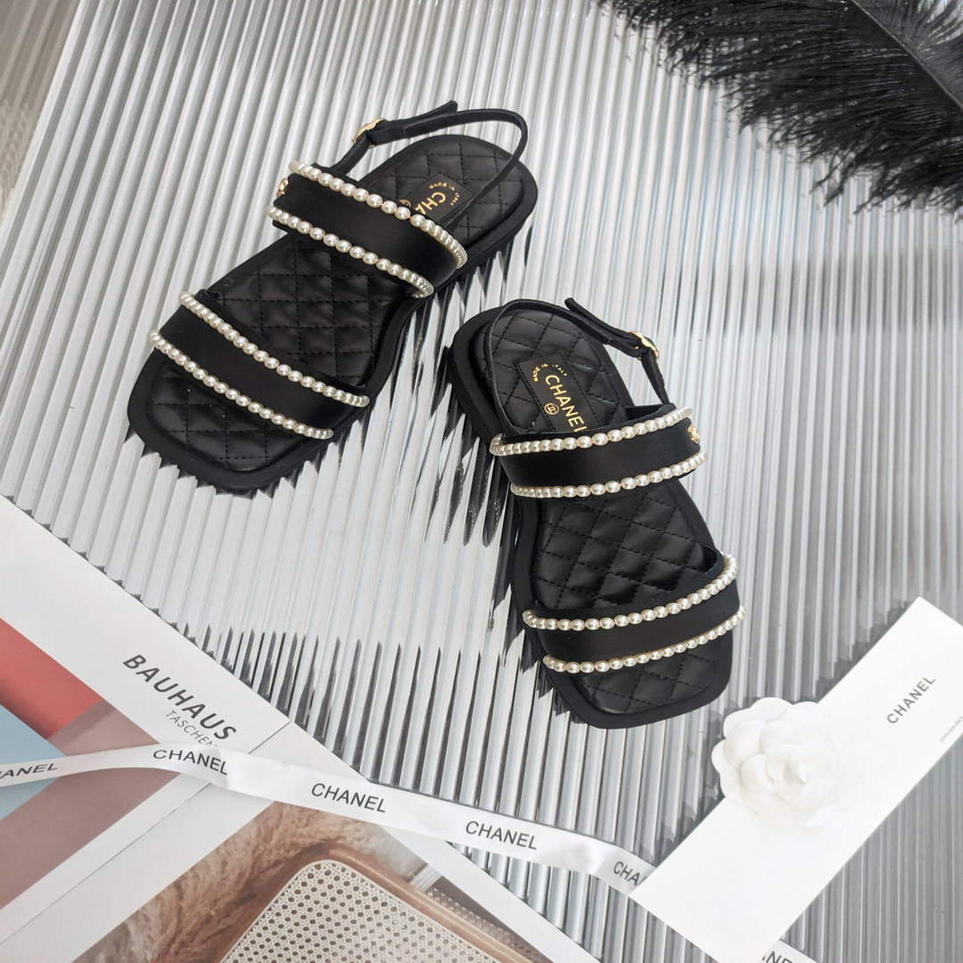 Chanel Women's Sandals Chanel Slippers Lambskin C90144