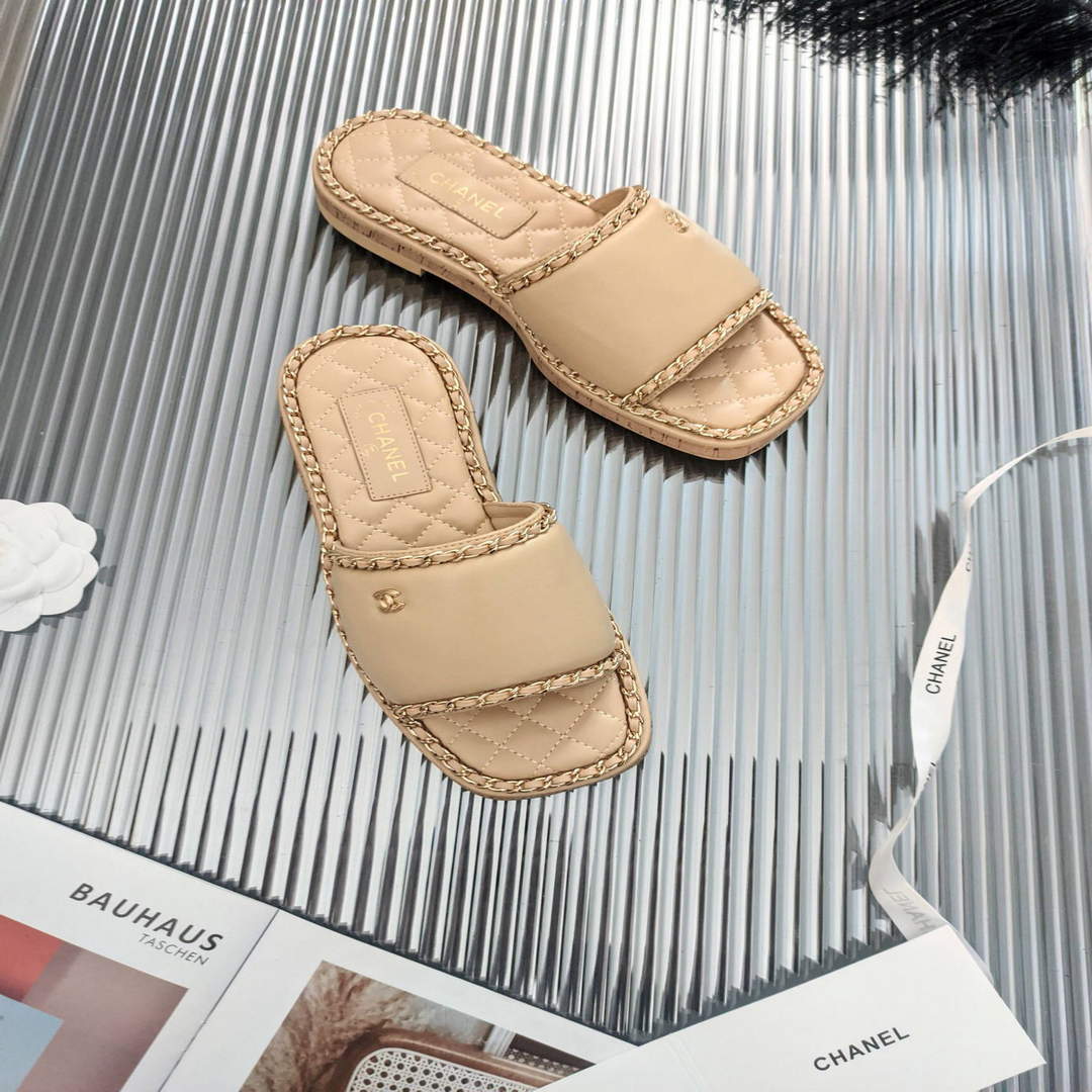 Chanel Women's Sandals Chanel Slippers Lambskin C90134