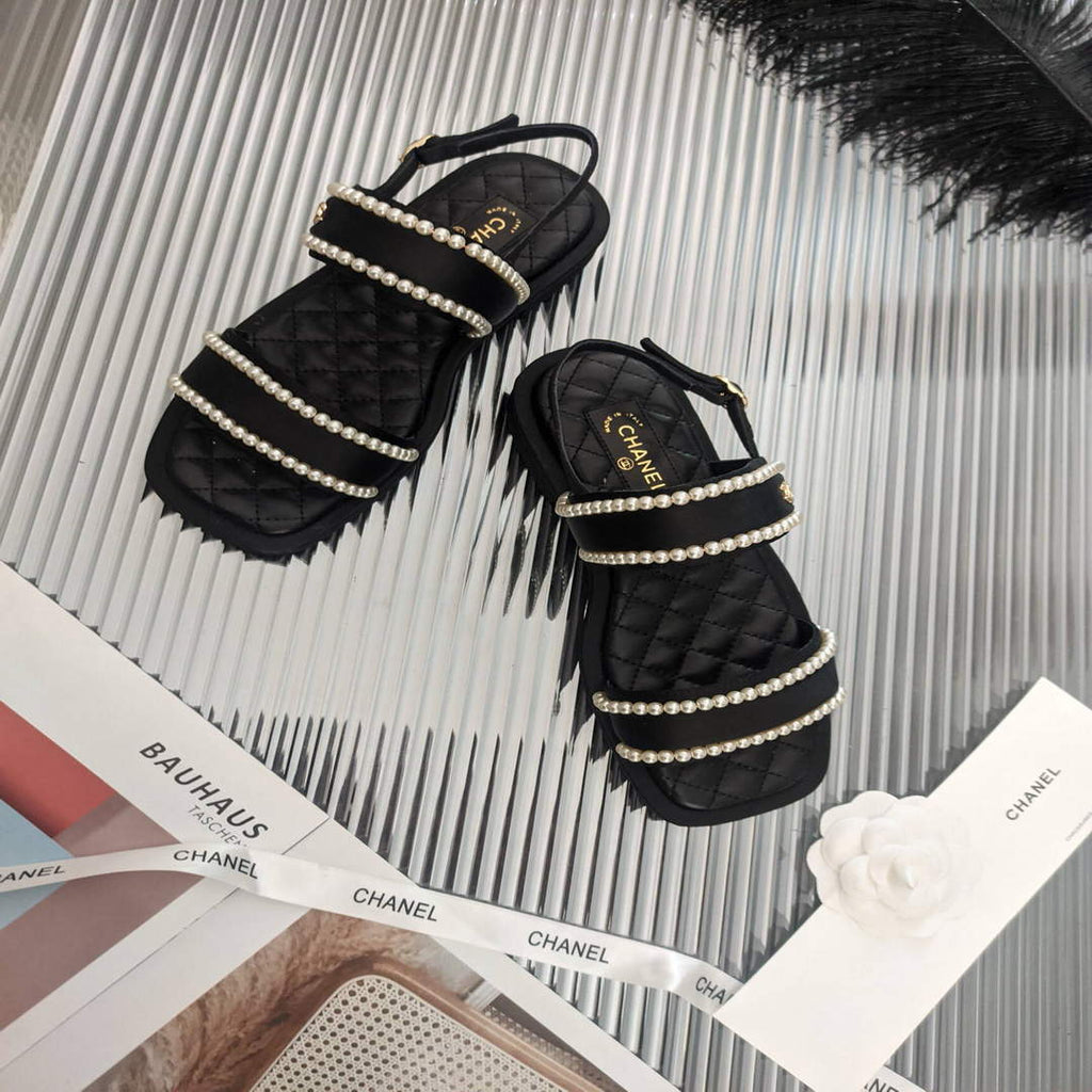 Chanel Women's Sandals Chanel Slippers Lambskin C90144
