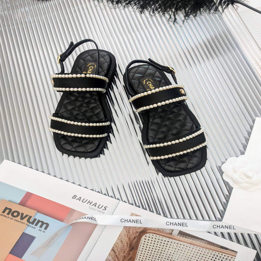 Chanel Women's Sandals Chanel Slippers Lambskin C90144