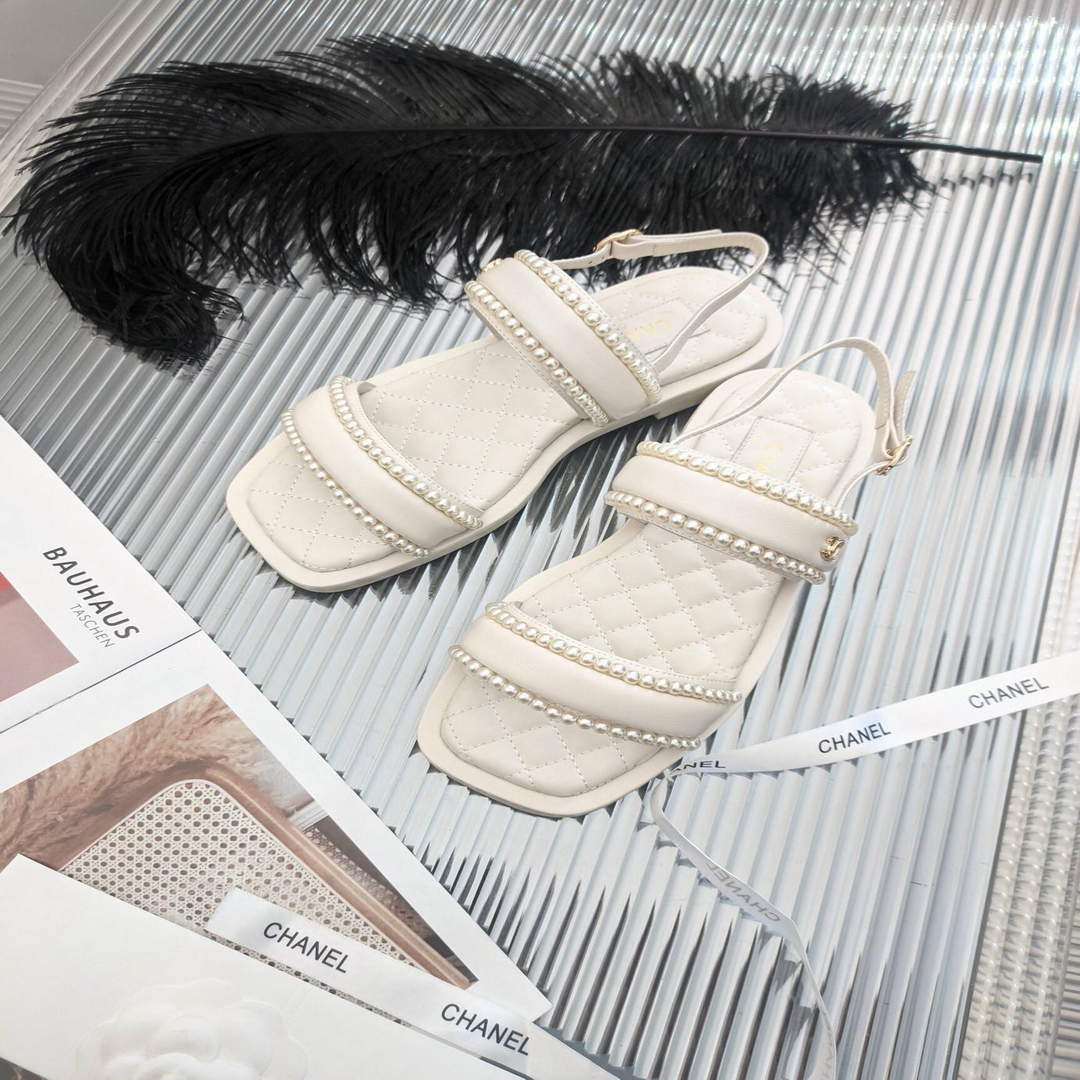 Chanel Women's Sandals Chanel Slippers Lambskin C90145