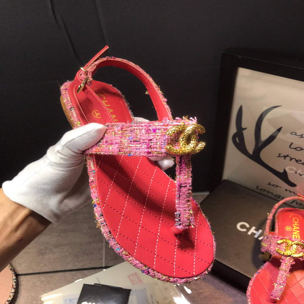 Chanel Women's Sandals Chanel Slippers Lambskin C90146