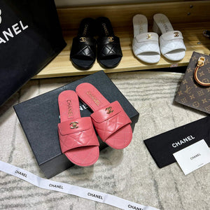 Chanel Women's Sandals Chanel Slippers Shoes Lambskin C90121 - 35 / Black - View 4