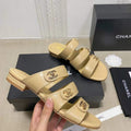 Chanel Women's Sandals Chanel Slippers Shoes Lambskin C90123