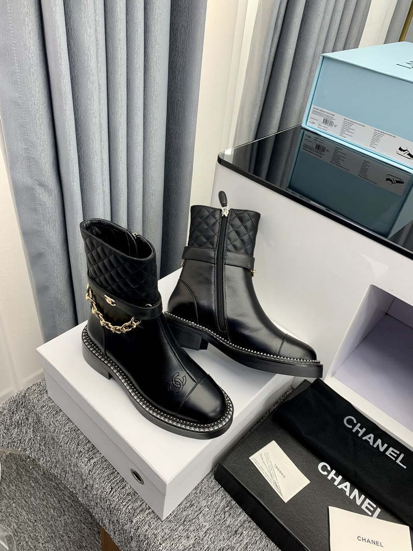 Chanel Women's Shoes Ankle Boots 189745