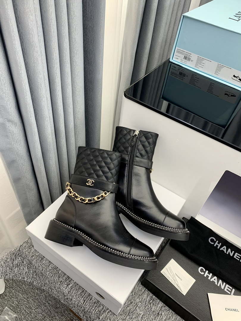 Chanel Women's Shoes Ankle Boots 189745 - 35 - View 3