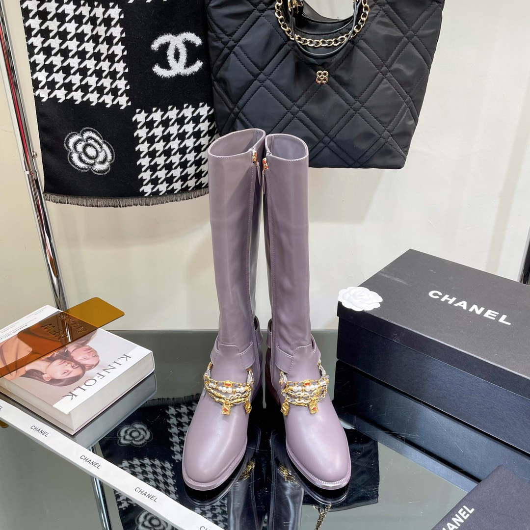 Chanel Women's Shoes Classcal Chain High Boots G38821