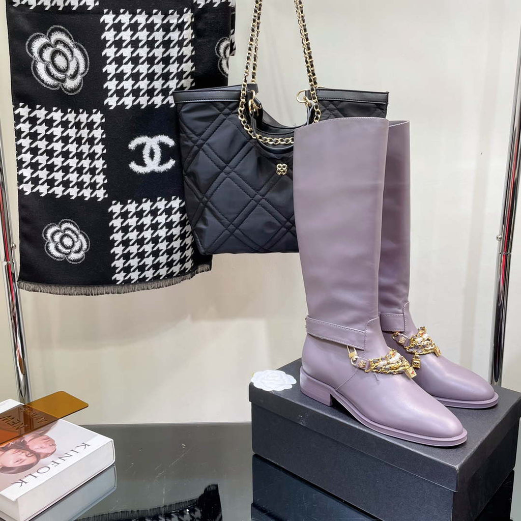 Chanel Women's Shoes Classcal Chain High Boots G38821