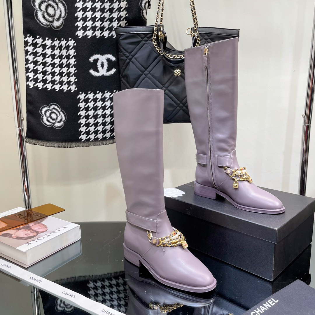 Chanel Women's Shoes Classcal Chain High Boots G38821 - 35 - View 4