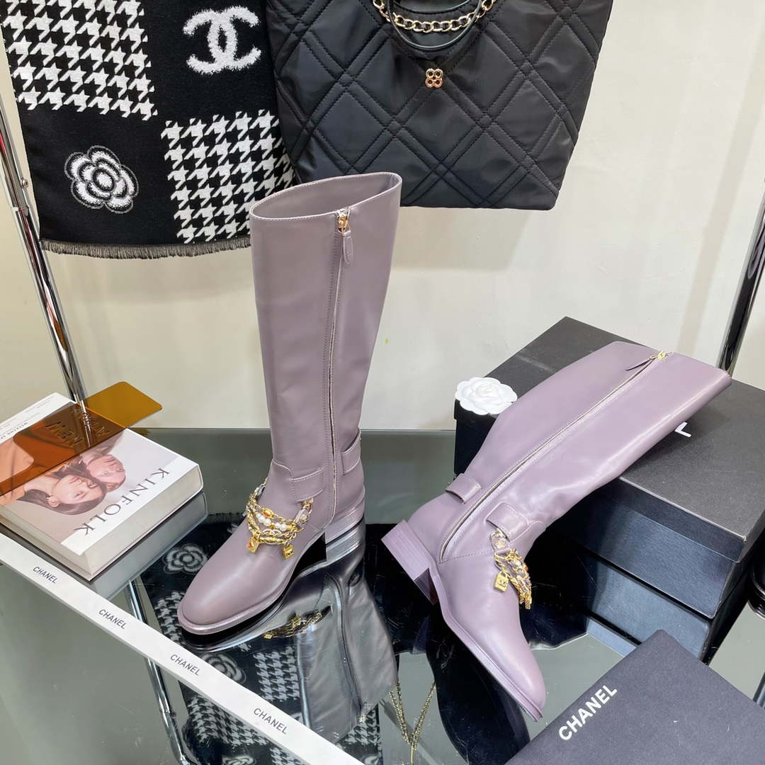 Chanel Women's Shoes Classcal Chain High Boots G38821