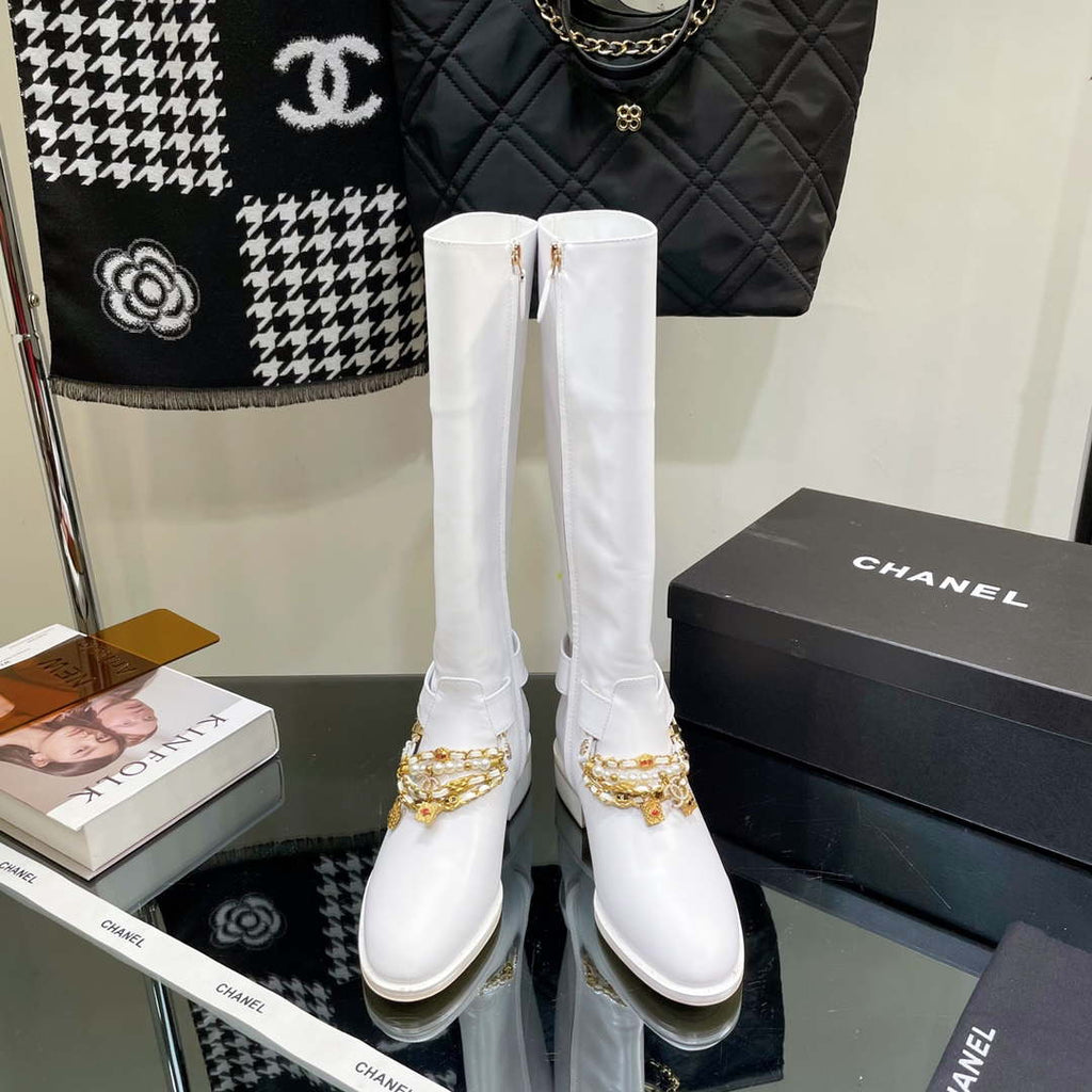 Chanel Women's Shoes Classcal Chain High Boots G38822