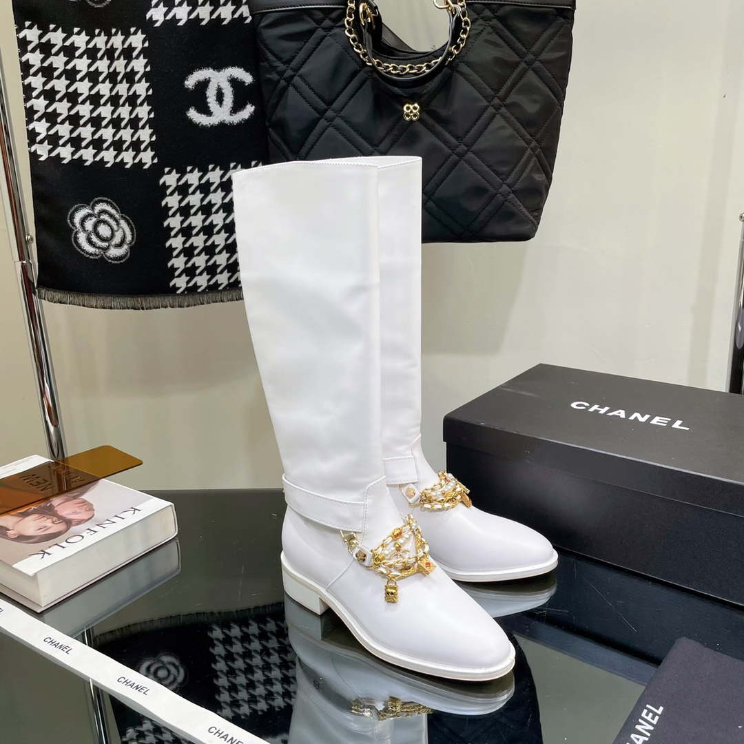 Chanel Women's Shoes Classcal Chain High Boots G38822 - 35 - View 6