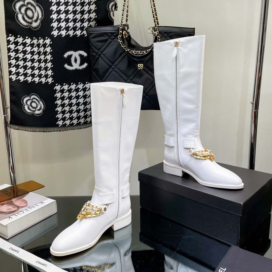Chanel Women's Shoes Classcal Chain High Boots G38822