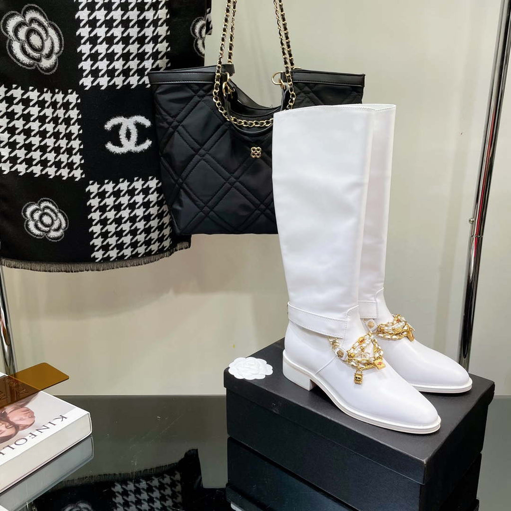 Chanel Women's Shoes Classcal Chain High Boots G38822