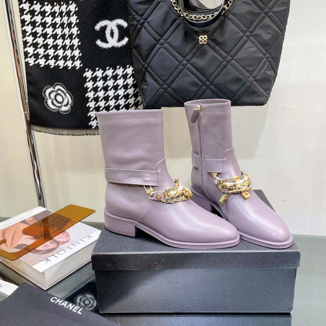 Chanel Women's Shoes Classcal Chain Hight Boots 190795 - 35 - View 9