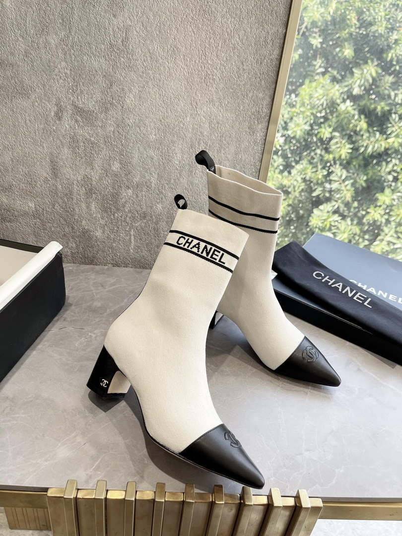 Chanel Women's Shoes Elastic Knitting Ankle Boots 193734