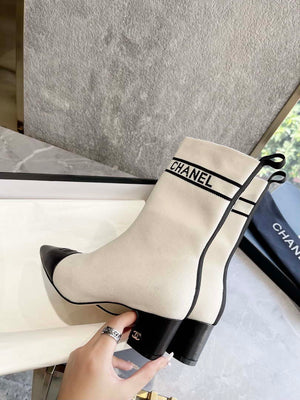 Chanel Women's Shoes Elastic Knitting Ankle Boots 193734 - 35 - View 5