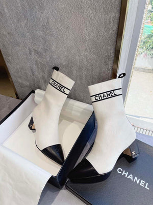 Chanel Women's Shoes Elastic Knitting Ankle Boots 193734 - 35 - View 4