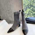 Chanel Women's Shoes Elastic Knitting Ankle Boots 193735 - 35 - View 1