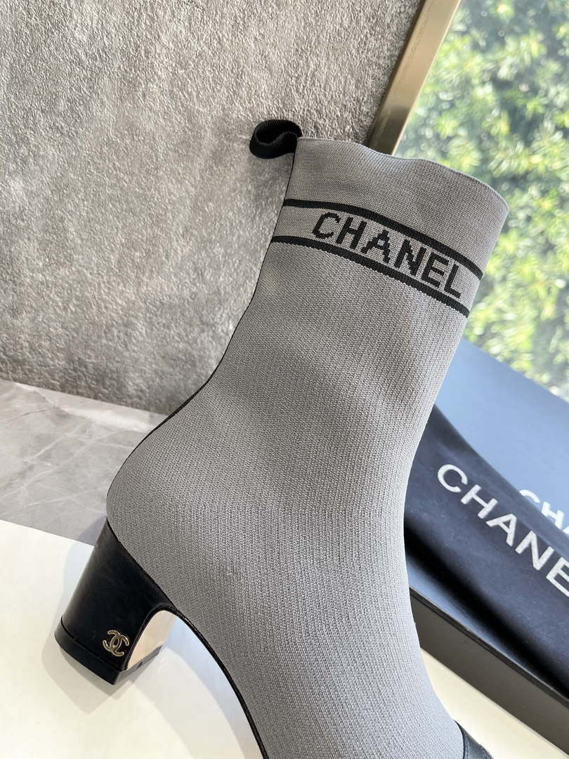 Chanel Women's Shoes Elastic Knitting Ankle Boots 193735