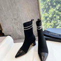 Chanel Women's Shoes Elastic Knitting Ankle Boots 193736 - 35 - View 1