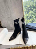 Chanel Women's Shoes Elastic Knitting Ankle Boots 193736