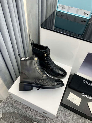Chanel Women's Shoes G39162 Y55902 94305 Ankle Boots Lace-Ups 189734 - 35 - View 7