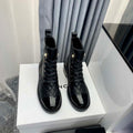 Chanel Women's Shoes G39162 Y55902 94305 Ankle Boots Lace-Ups 189734 - 35 - View 1