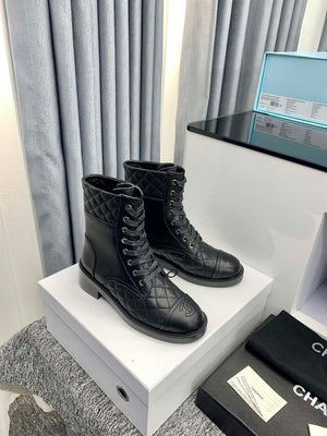 Chanel Women's Shoes G39162 Y55902 94305 Ankle Boots Lace-Ups 189735 - 35 - View 6