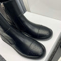 Chanel Women's Shoes G39162 Y55902 94305 Ankle Boots Lace-Ups 189738 - 35 - View 1