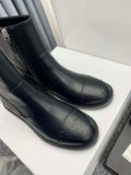 Chanel Women's Shoes G39162 Y55902 94305 Ankle Boots Lace-Ups 189738