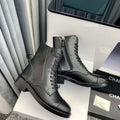 Chanel Women's Shoes G39162 Y55902 94305 Ankle Boots Lace-Ups 189743 - 35 - View 1