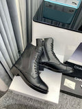 Chanel Women's Shoes G39162 Y55902 94305 Ankle Boots Lace-Ups 189743